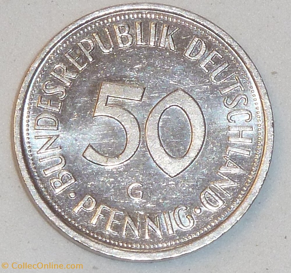 50 Pfennig - 1989 G monnaies monde allemagne 50 pfennig 1989 g