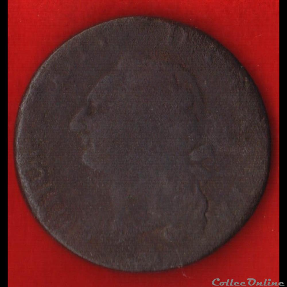 monnaies europe medievale a france royales 1 sol 1791 rouen