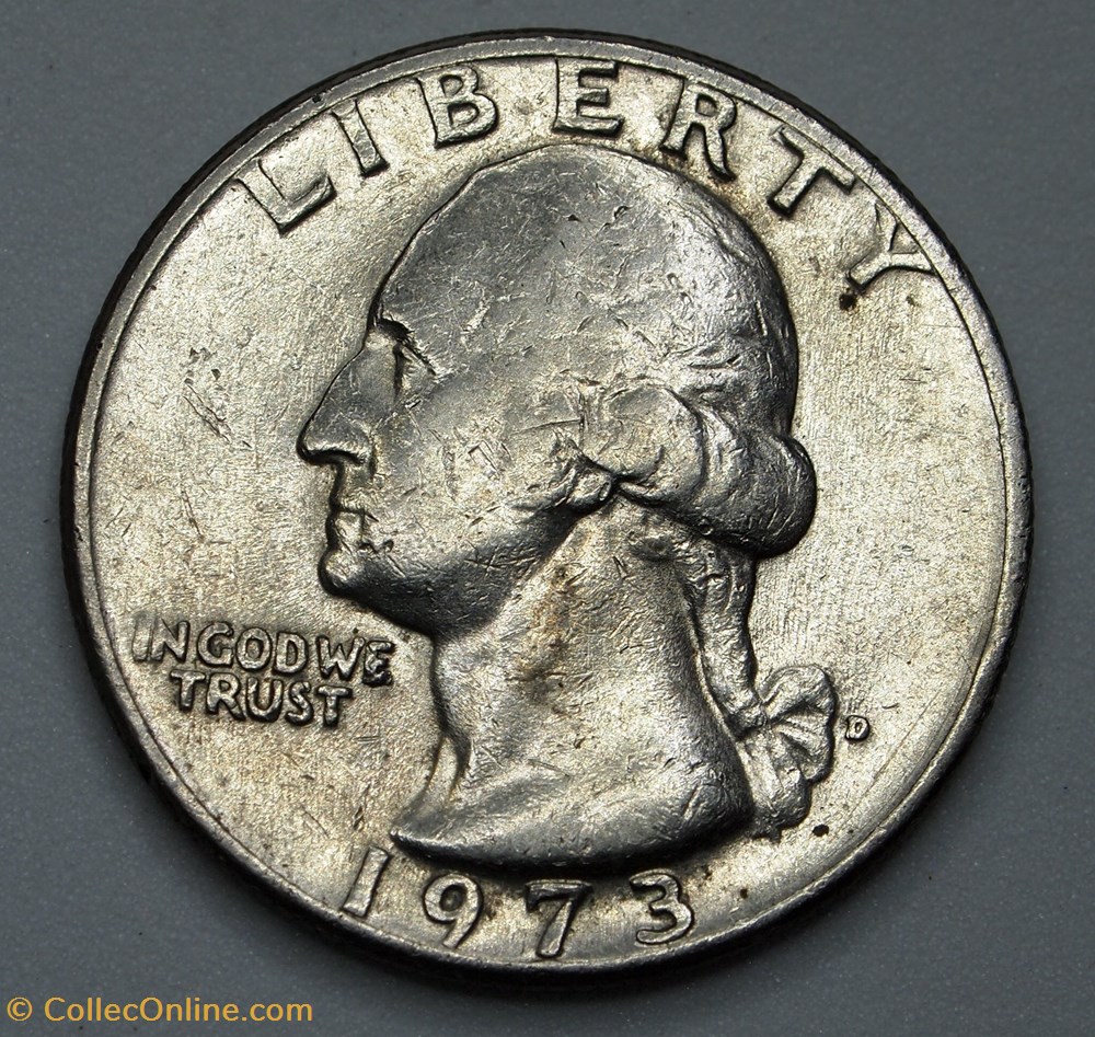 1/4 dollar ( 25 cents ) - 1973 D monnaie monde etat uni 1 4 dollar 25 cents 1973 d