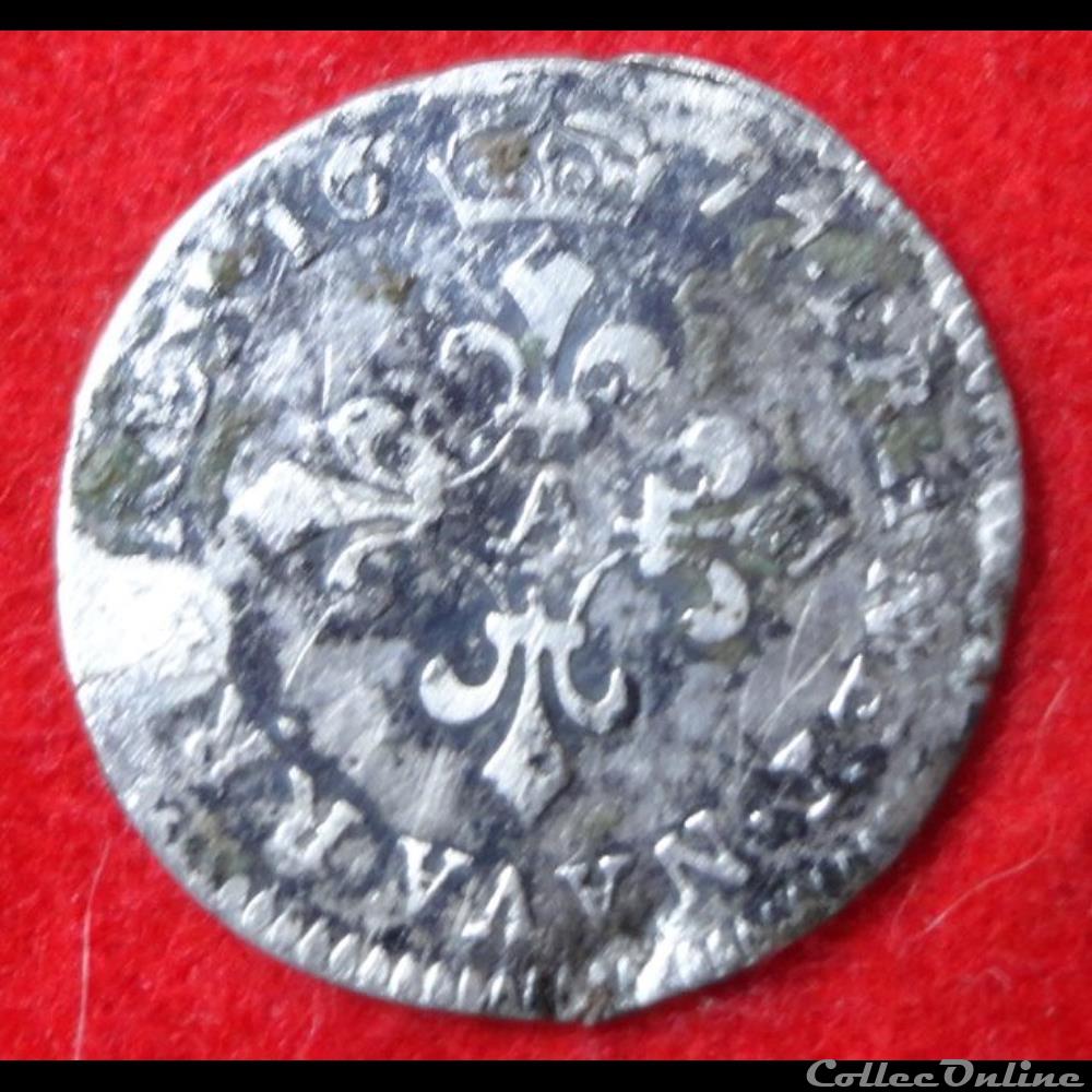 monnaies europe medievale france royales quadruple sol a la croix fleurdelisee 1674 paris