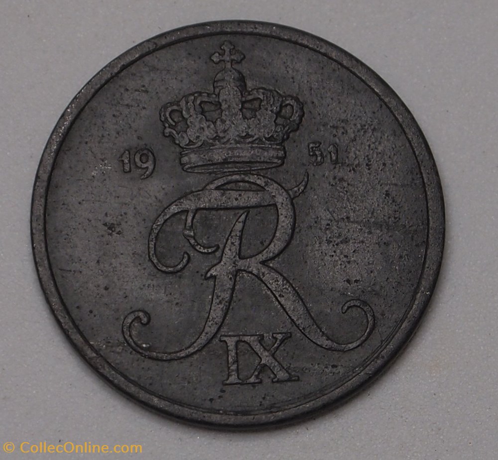 2 Ore - 1951 N S monnaies monde danemark 2 ore 1951 n s
