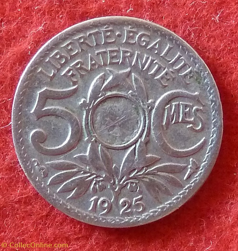 monnaies monde france lindauer 5 centimes 1925 non perce