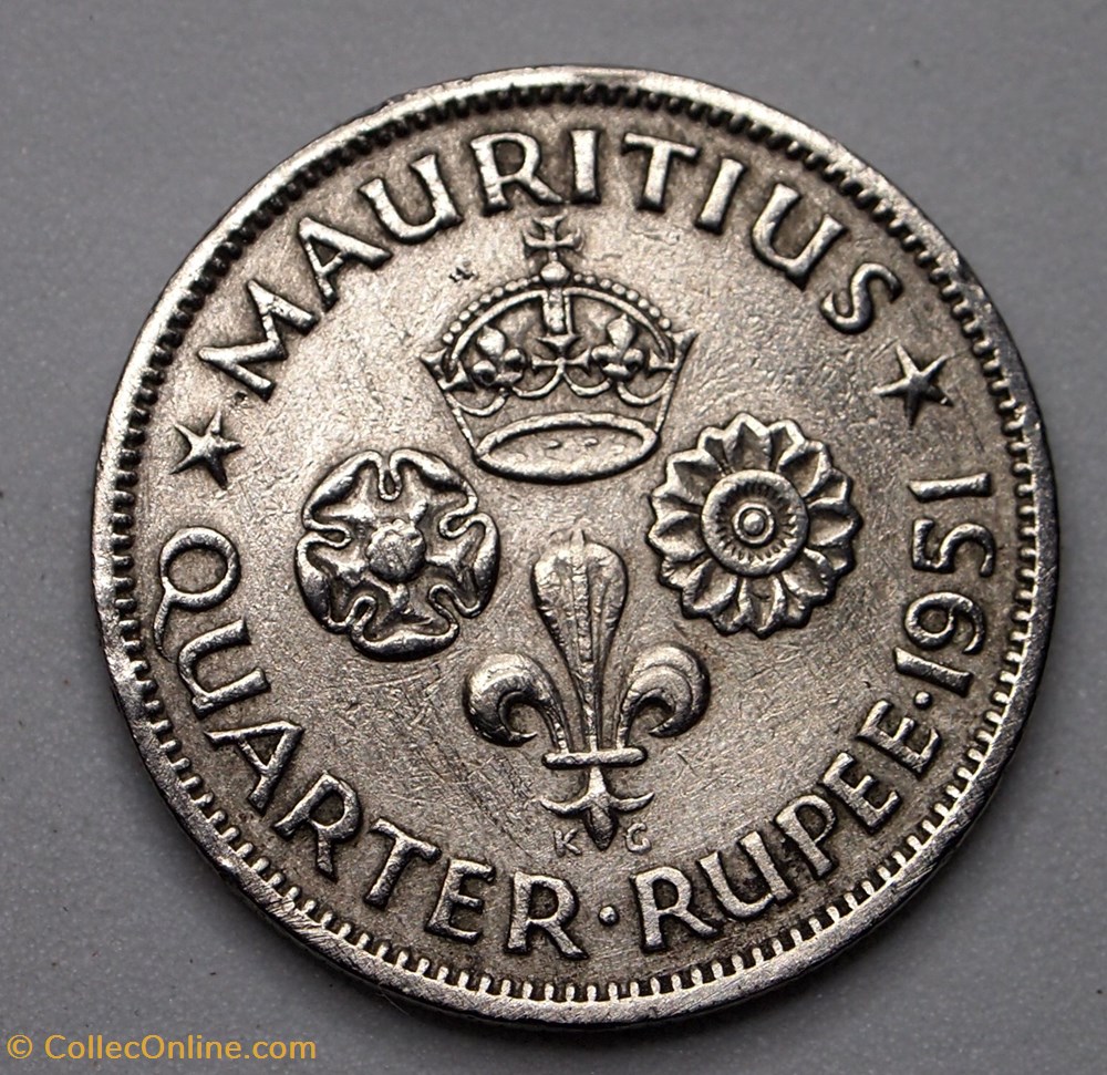 1/4 Rupee - 1951 monnaie monde maurice 1 4 rupee 1951