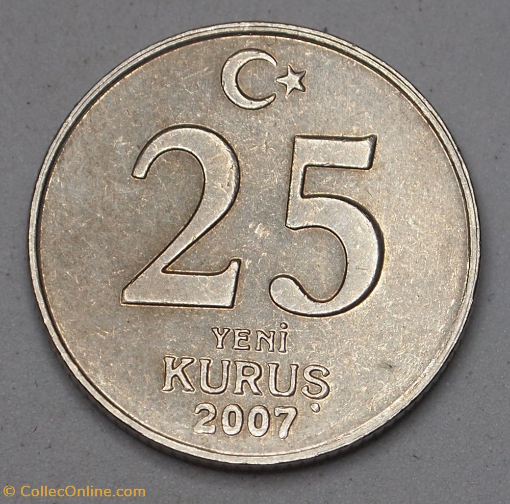 25 Yeni Kurus - 2007 monnaies monde turquie 25 yeni kurus 2007