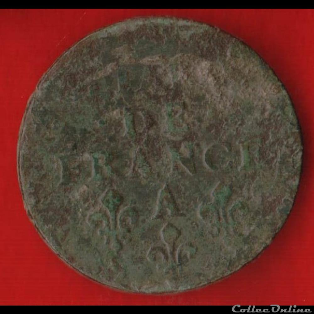 Liard de France - 1657 - Corbeil monnaies europe medievale royales liard de france 1657 corbeil