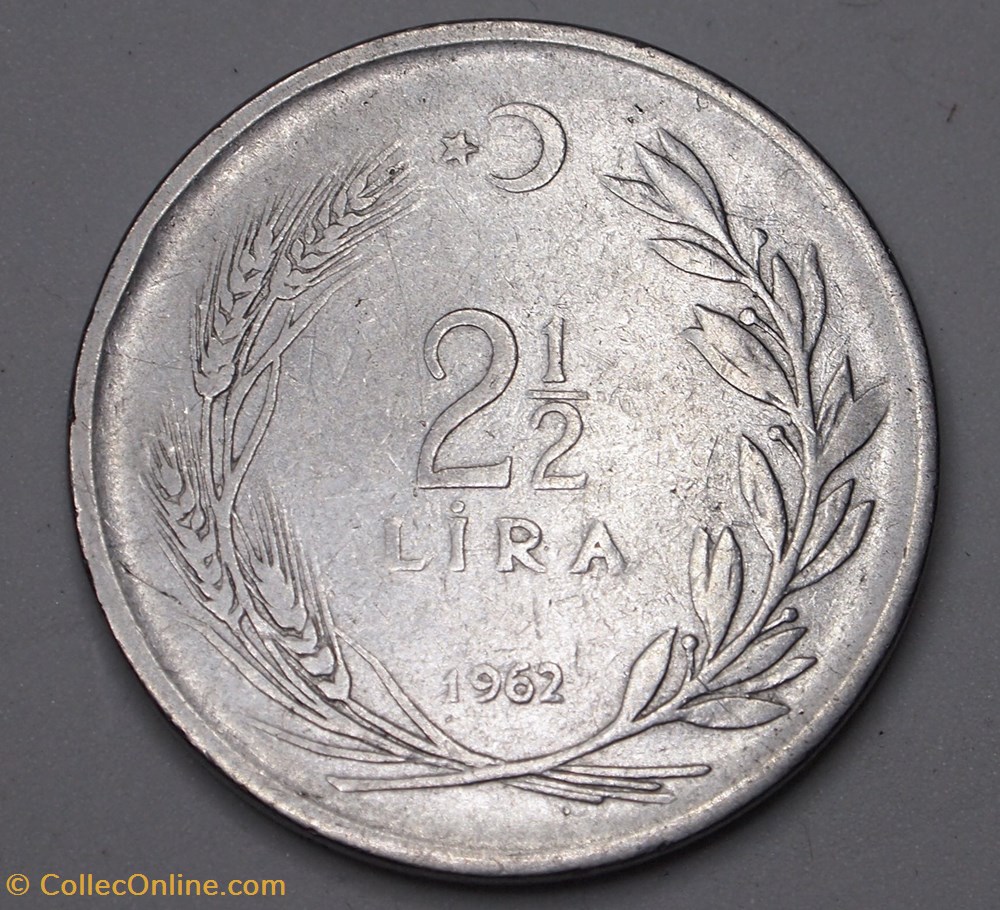 2 1/2 Lira - 1962 monnaies monde turquie 2 1 2 lira 1962