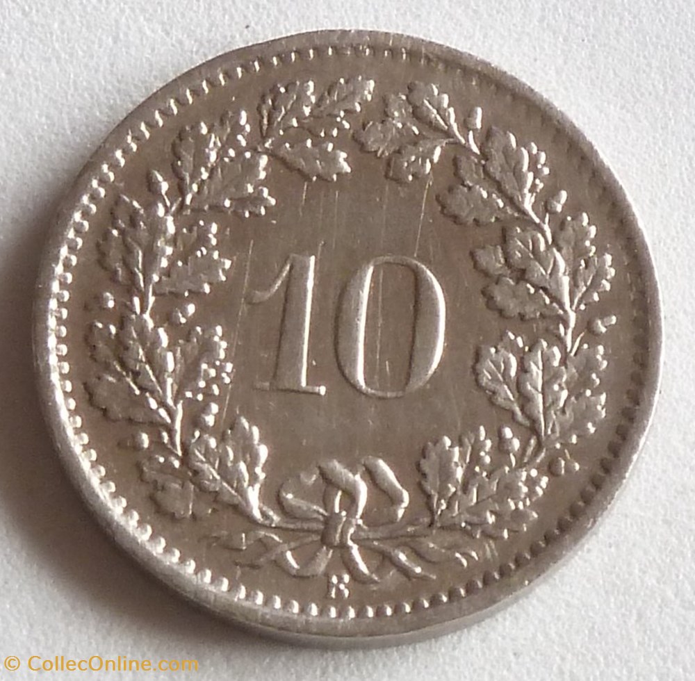 10 Centimes - 1965 B monnaies monde suisse 10 centimes 1965 b