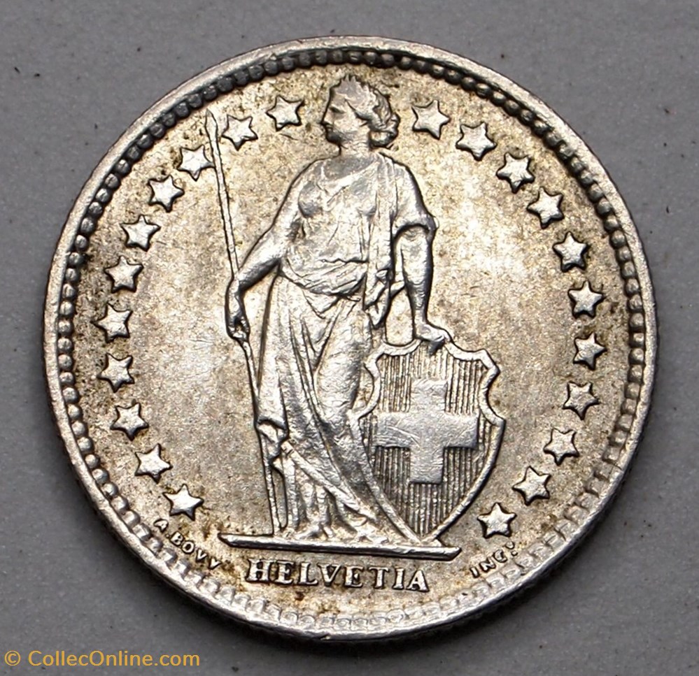 1/2 Franc - 1957 B monnaie monde suisse 1 2 franc 1957 b