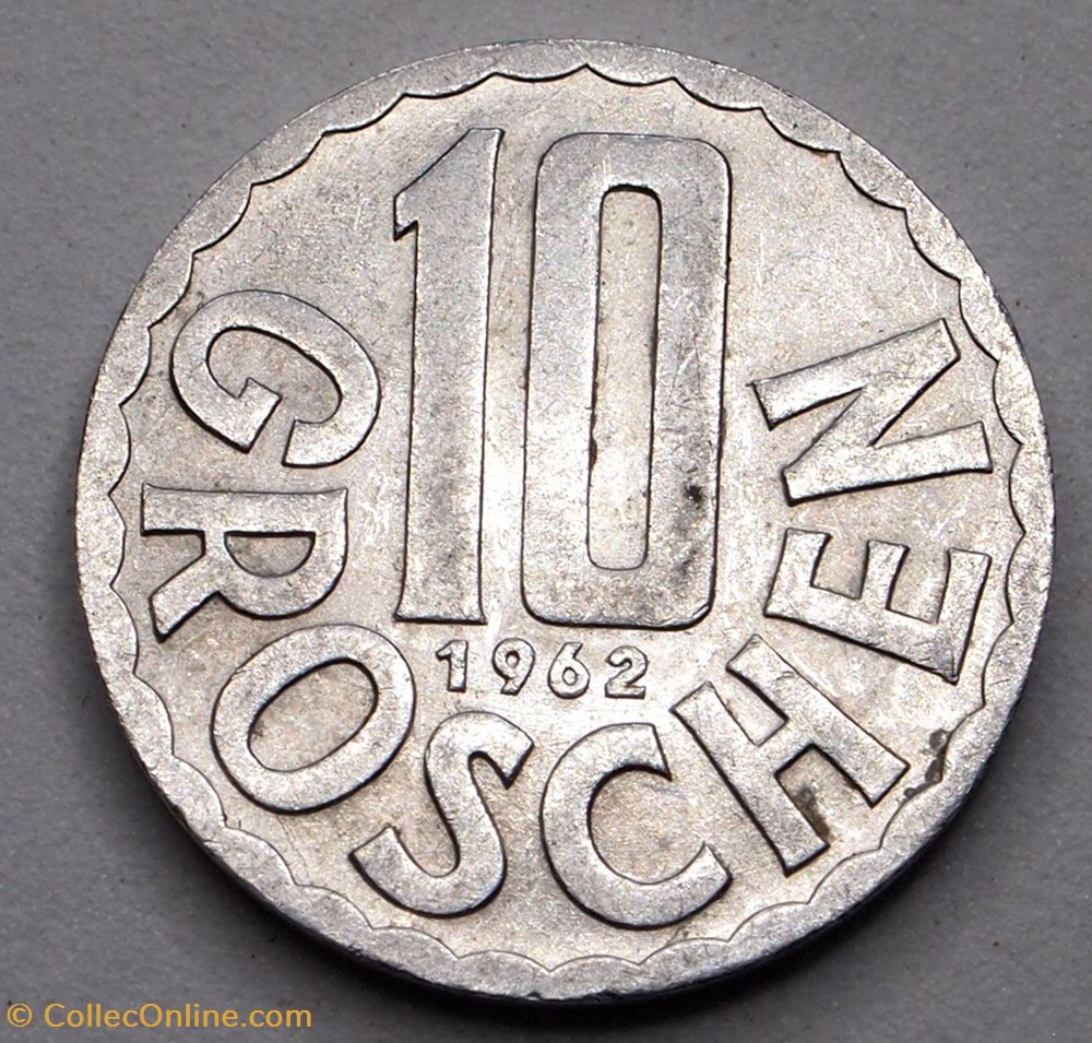 10 Groschen - 1962 monnaie monde autriche 10 groschen 1962