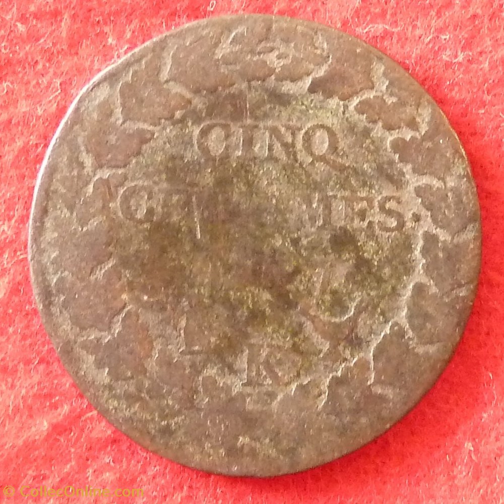 Consulat / Directoire - 5 centimes Dupré - AN 7 - Bordeaux monnaies monde france consulat directoire 5 centimes dupre an 7 bordeaux