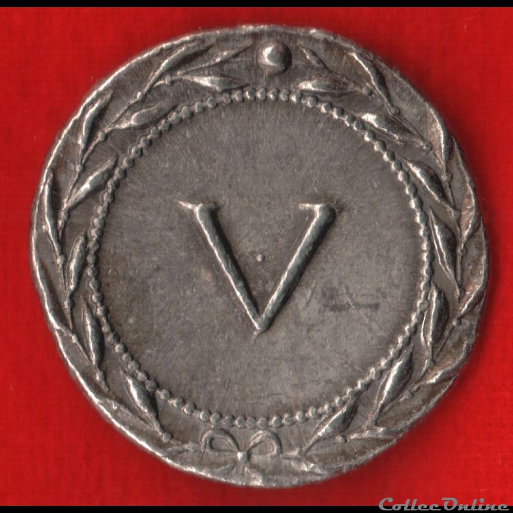Jeton Numéro 5 monnaie mereaux france jeton numero 5