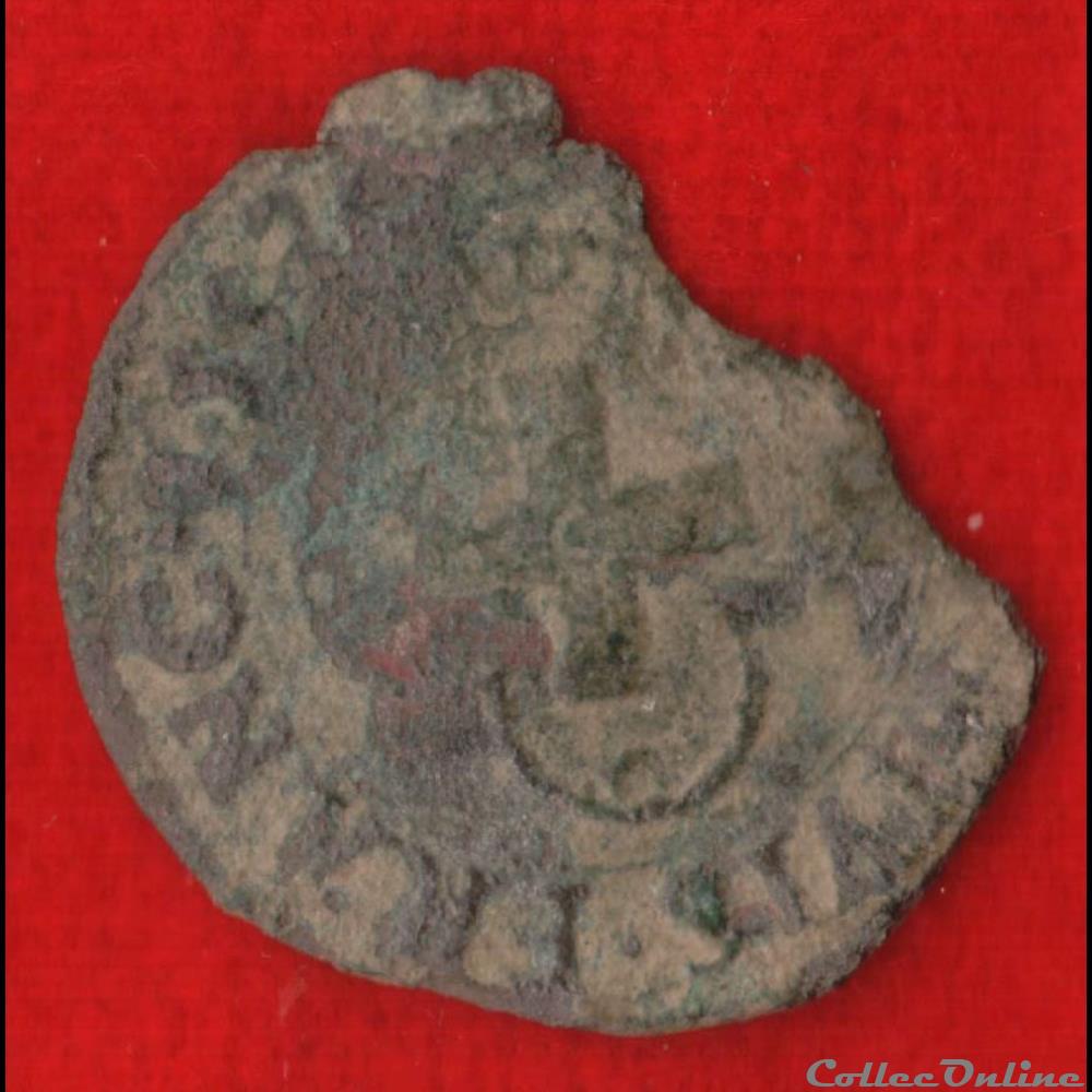 Denier tournois au croissant - 1557 - Paris monnaies europe medievale france royales denier tournois au croissant 1557 paris