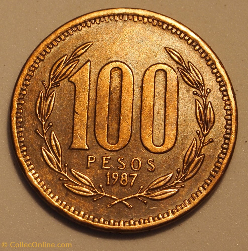 100 Pesos - 1987 So monnaies monde chili 100 pesos 1987 so