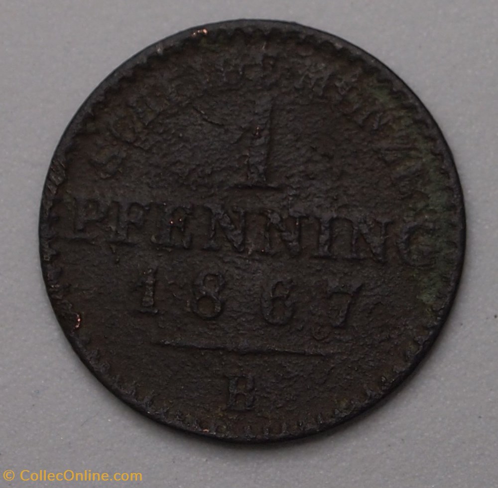 monnaies monde allemagne 1 pfenning 1867 b