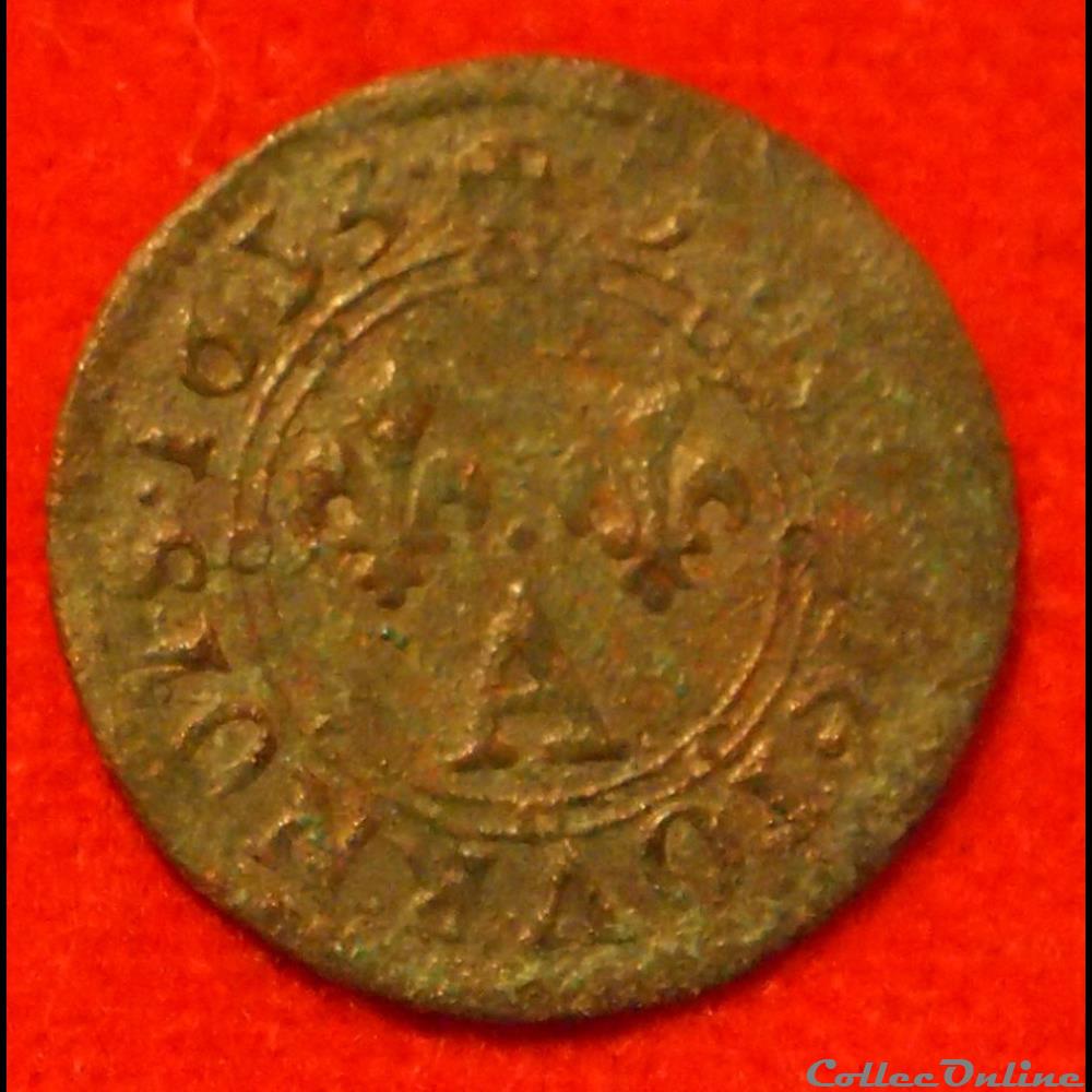 monnaies europe medievale france feodales principaute arches charleville 1653 denier tournois