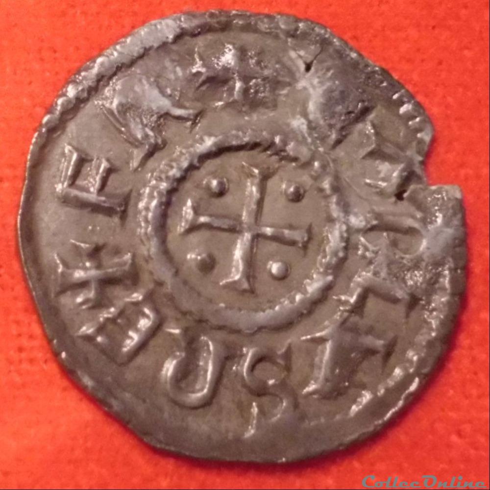 Denier de Charles II le Chauve - monnaies europe medievale france carolingiennes denier de charles ii le chauve