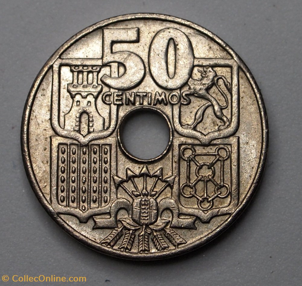 monnaie monde espagne 50 centimos 1962