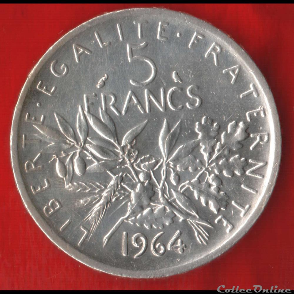 5 Francs - Semeuse - 1964 monnaies monde france 5 francs semeuse 1964