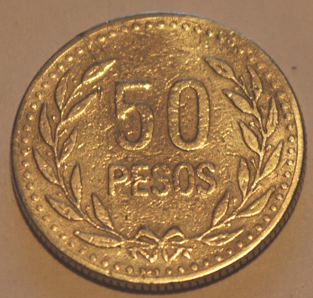 monnaies monde colombie 50 pesos 1991