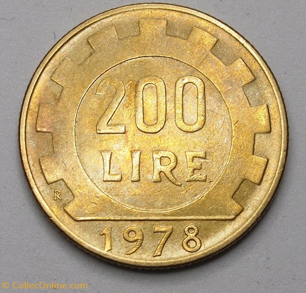 monnaie monde italie 200 lires 1978 r