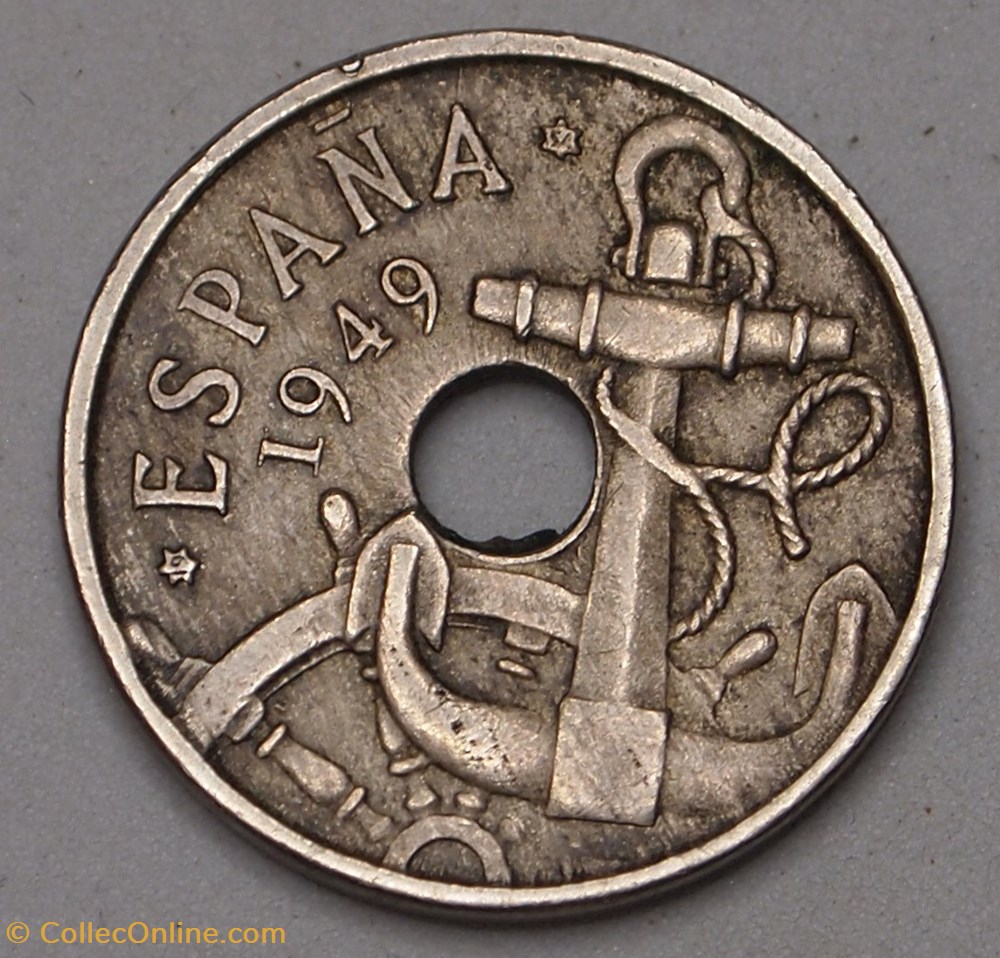 50 Centimos - 1954 monnaies monde espagne 50 centimos 1954