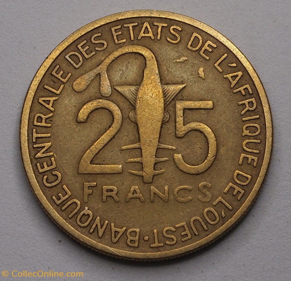 25 Francs - 1971 monnaies monde banque centrale etats de l afrique ouest 25 francs 1971