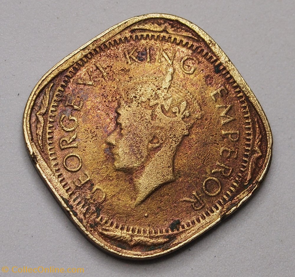 2 Annas - 1943 monnaie monde inde 2 annas 1943