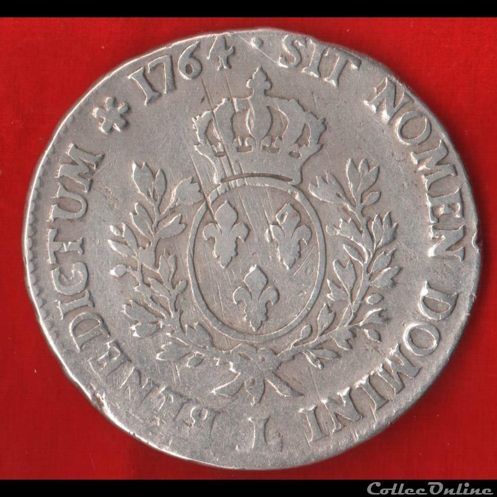 monnaies europe medievale france royales ecu aux bandeau 1764 bayonne