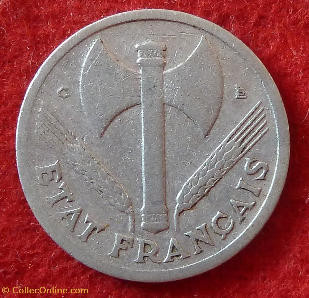 Bazor - 1 Franc - 1944 C monnaies monde france bazor 1 franc 1944 c