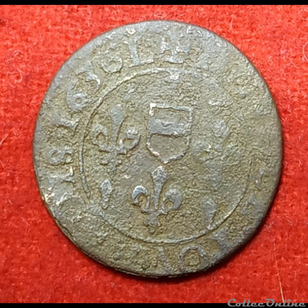 monnaies europe medievale france feodales principaute de boisbelle henrichemont 1636 double tournois