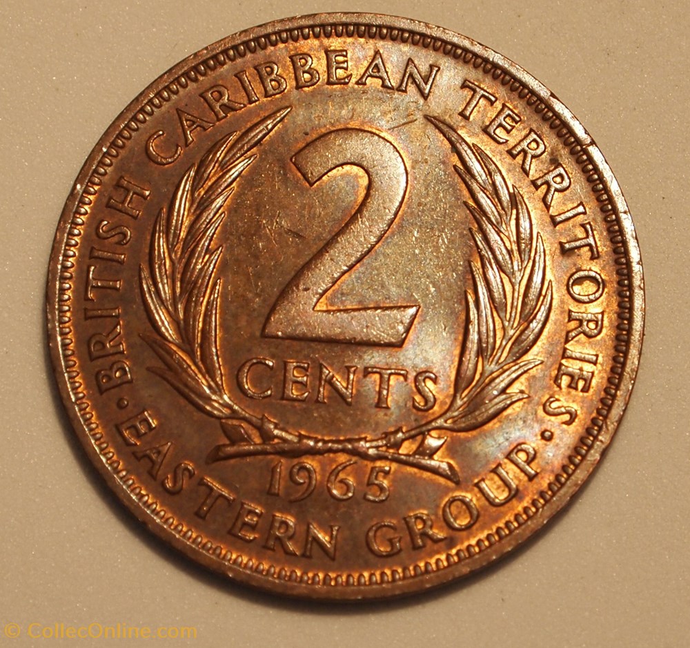 monnaie monde etat de la caraibe orientale 2 cents 1965