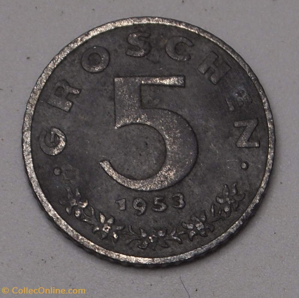 5 Groschen - 1953 monnaies monde autriche 5 groschen 1953