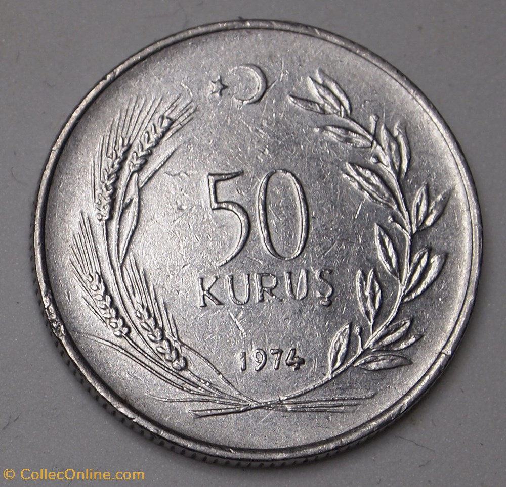 50 Kurus - 1974 monnaies monde turquie 50 kurus 1974