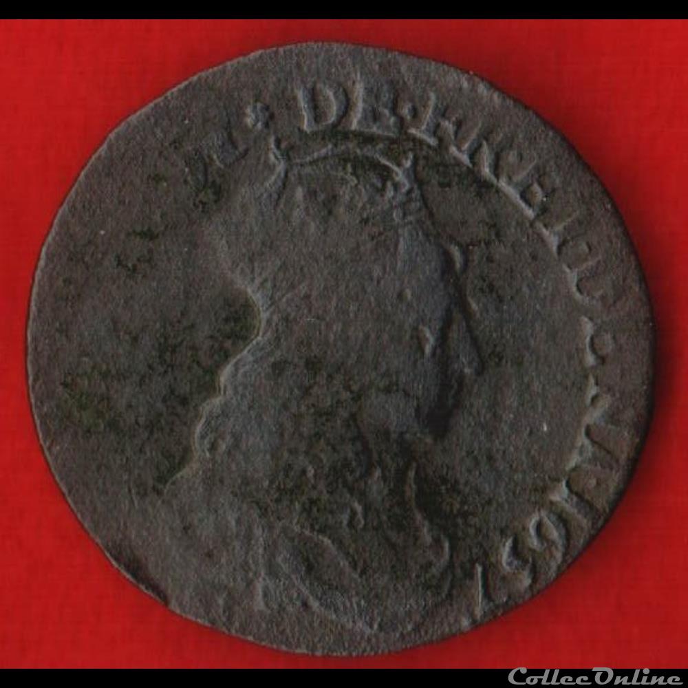 monnaies europe medievale royales liard de france 1657 corbeil
