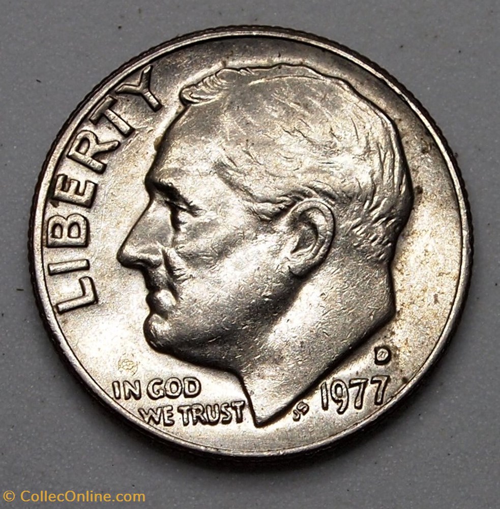 1 dime ( 10 cents ) - 1977 D monnaie monde etat uni 1 dime 10 cents 1977 d