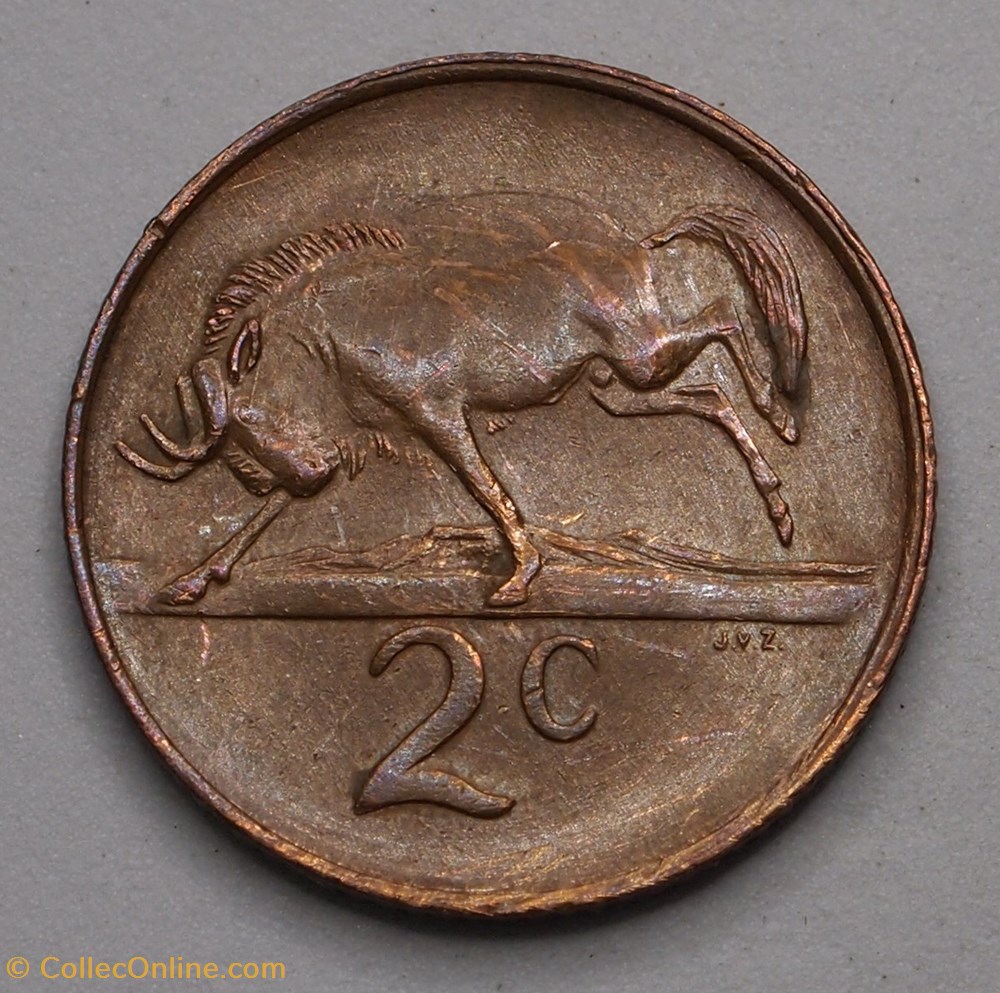 2 Cents - 1982 monnaie monde afrique du sud 2 cents 1982