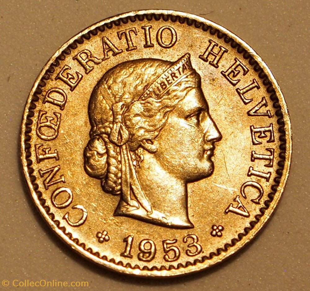 monnaie monde suisse 5 centimes 1953 b