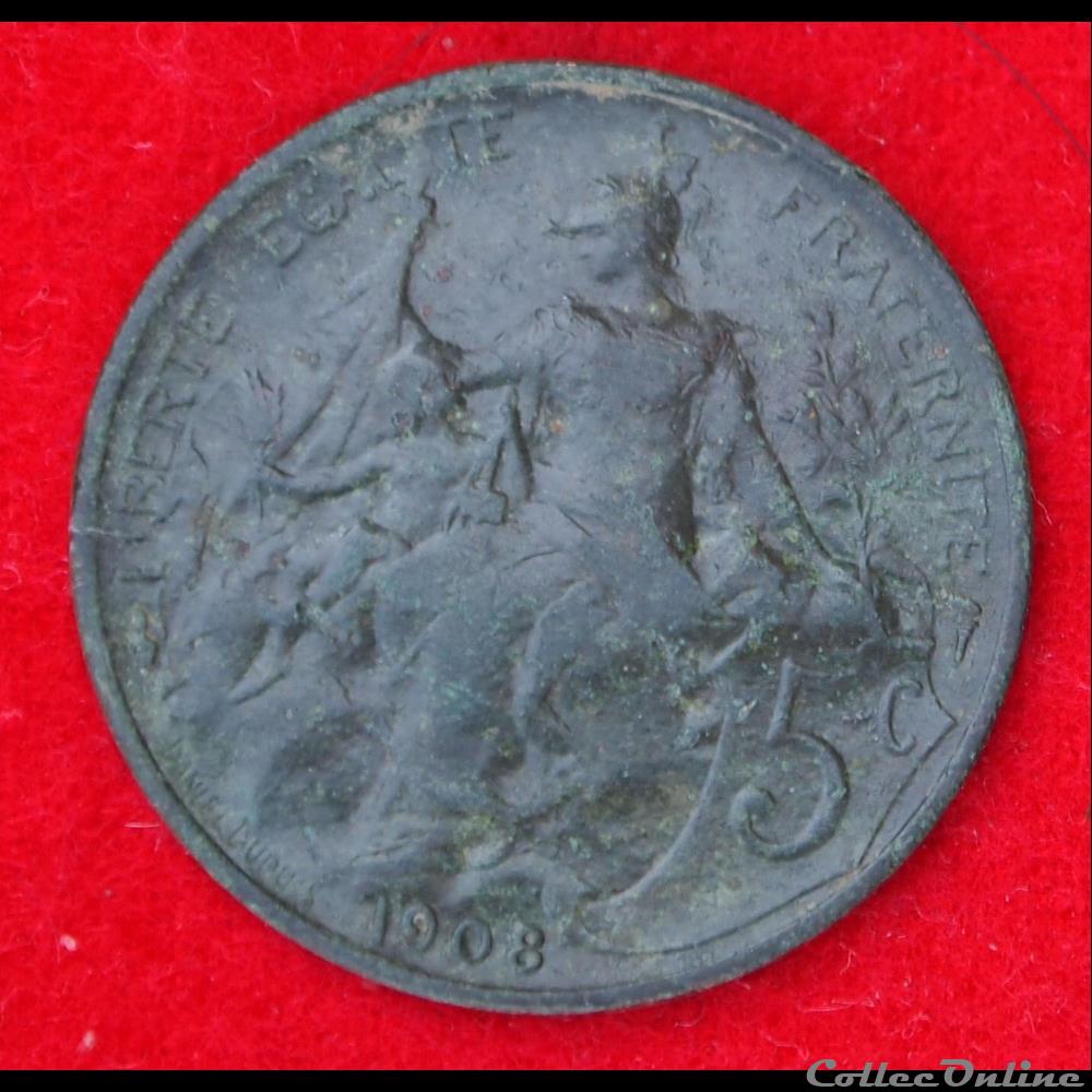 Dupuis - 5 Centimes - 1908 monnaies monde france dupuis 5 centimes 1908