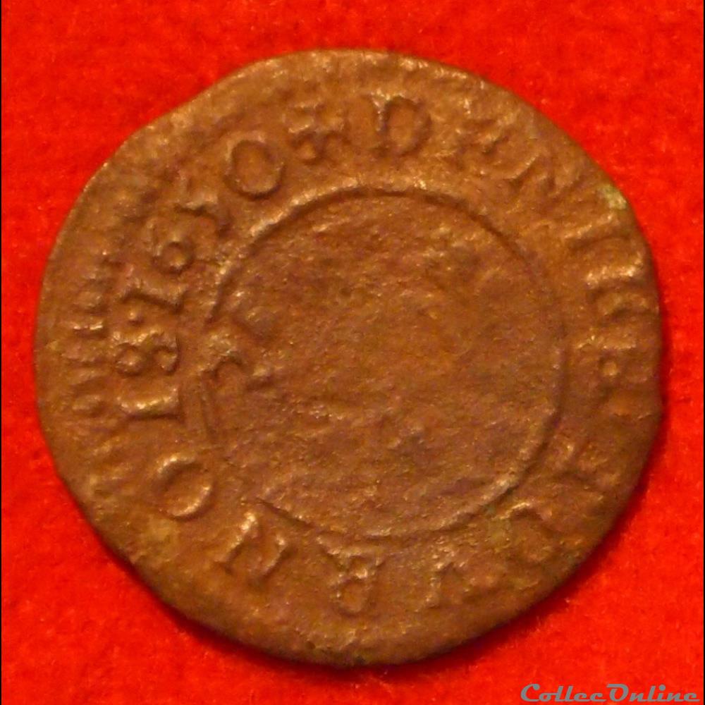 monnaies europe medievale france feodales principaute de dombes trevoux 1650 denier tournois