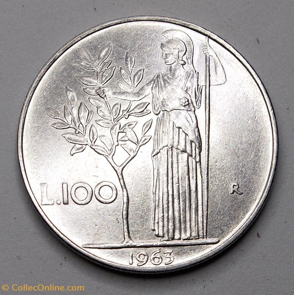 100 Lires - 1963 R monnaies monde italie 100 lires 1963 r