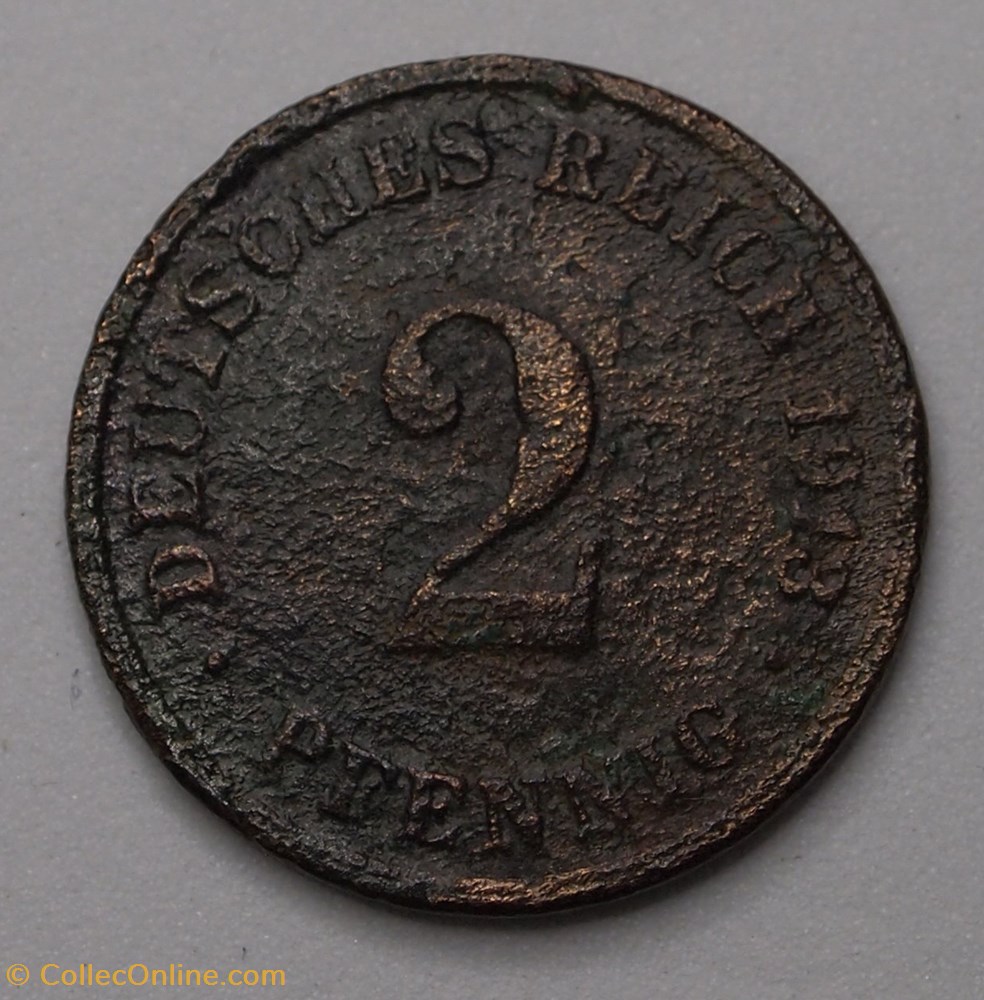 2 Pfennig - 1913 D monnaies monde allemagne 2 pfennig 1913 d