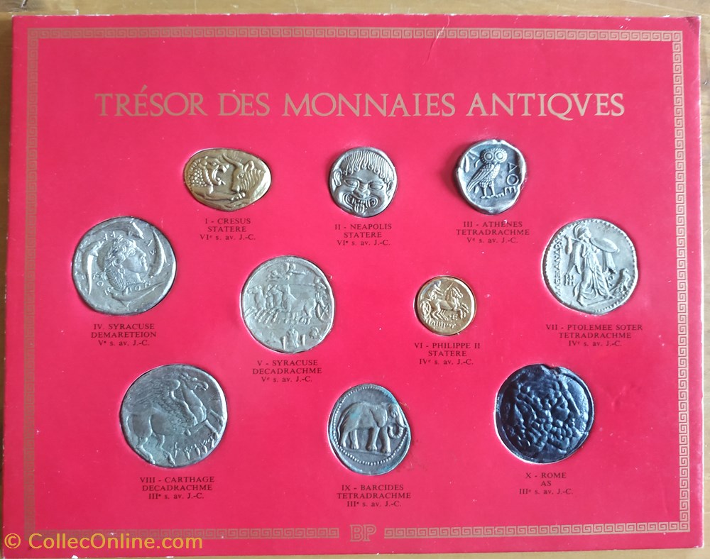 Plateau Collection Antique BP monnaies jetons mereaux plateau collection antique bp