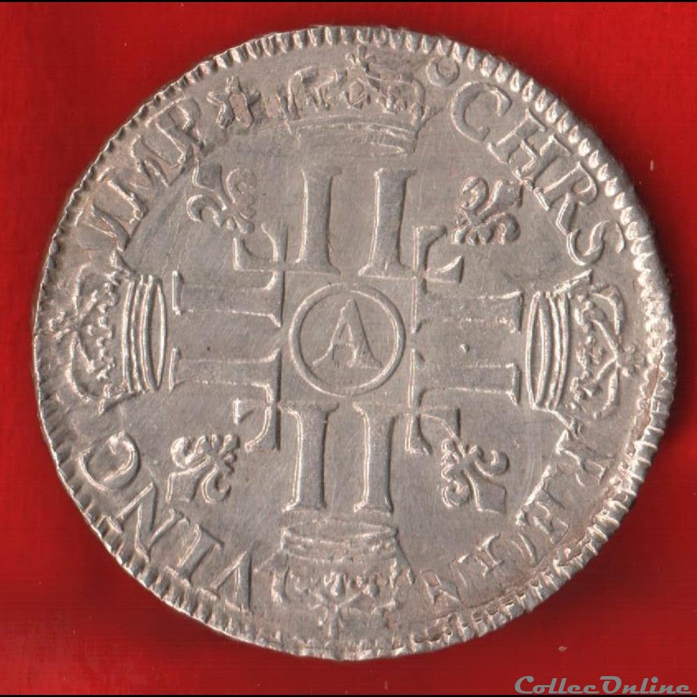monnaies europe medievale france royales demi ecu aux huit l 1691 paris