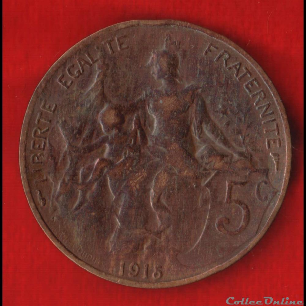 Dupuis - 5 Centimes - 1915 monnaies monde france dupuis 5 centimes 1915