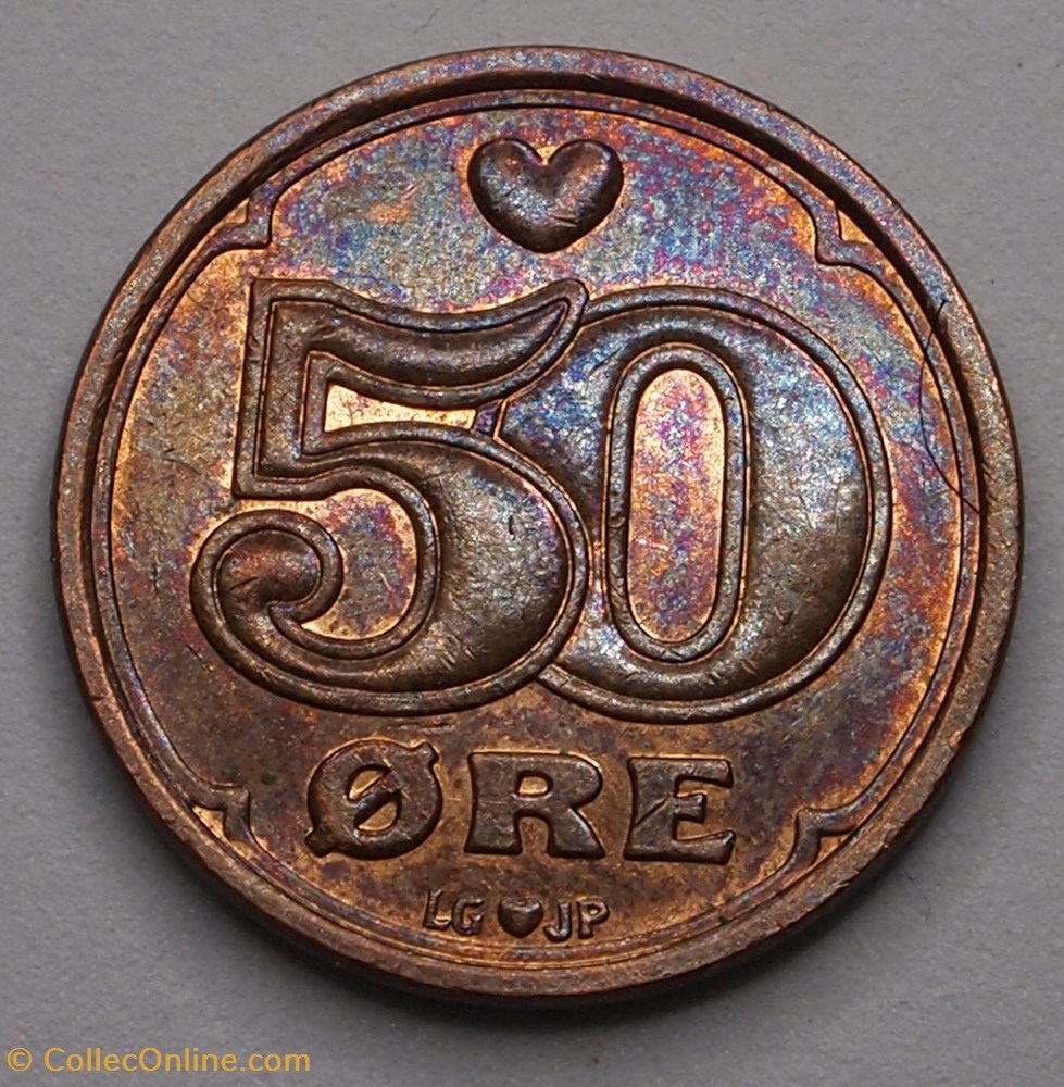 monnaie monde danemark 50 ore 1990 lg jp