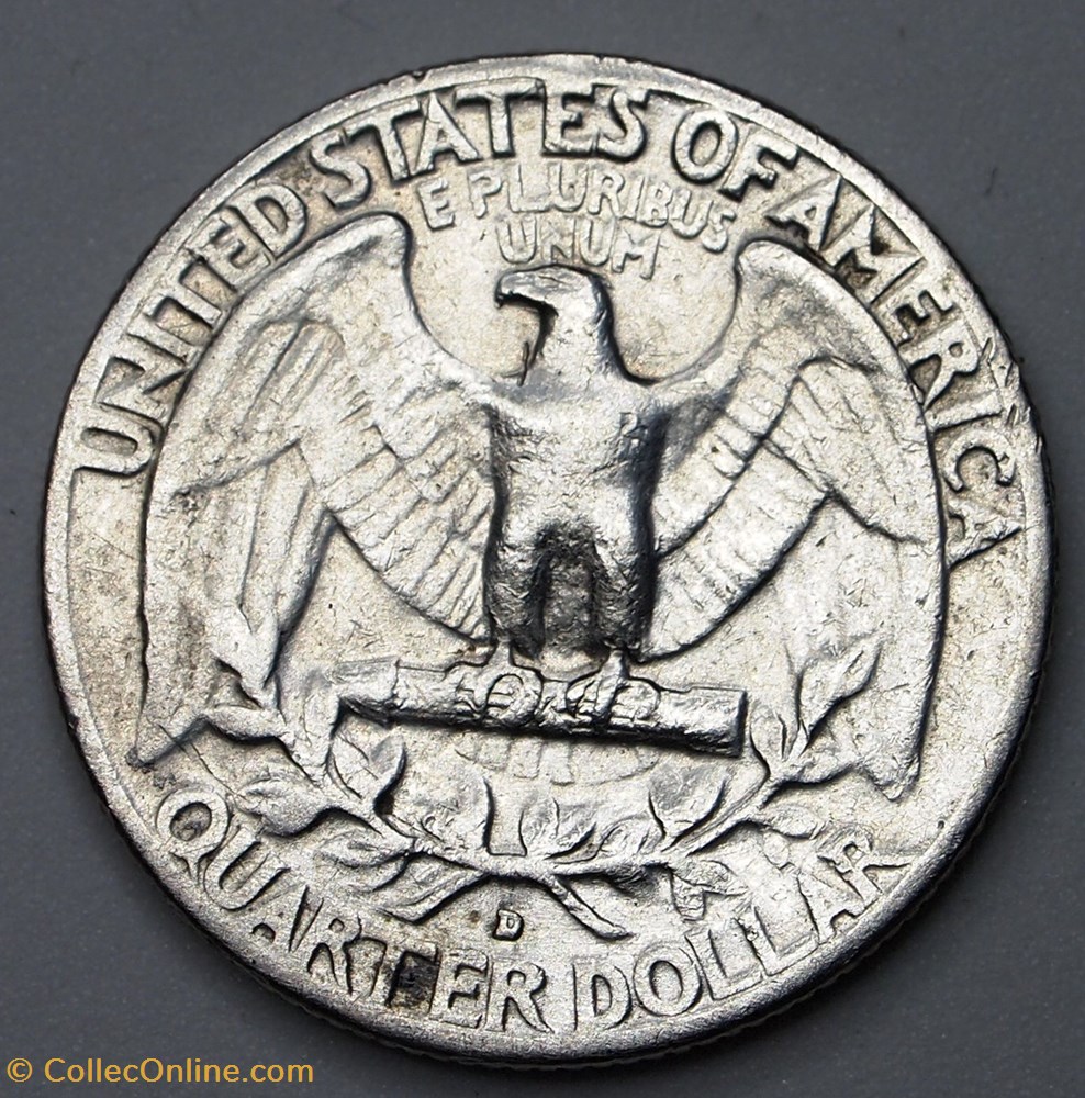 1/4 dollar ( 25 cents ) - 1960 D monnaie monde etat uni 1 4 dollar 25 cents 1960 d