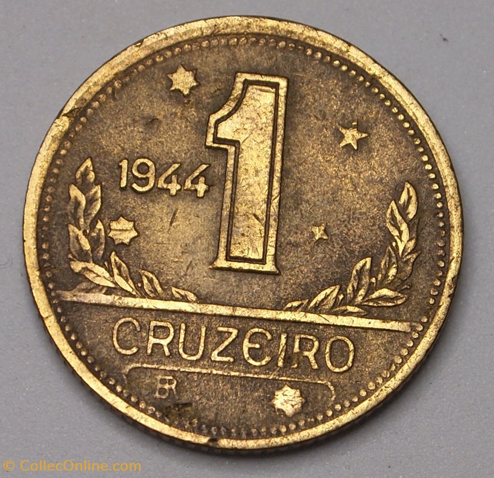 1 Cruzeiro - 1944 monnaies monde bresil 1 cruzeiro 1944