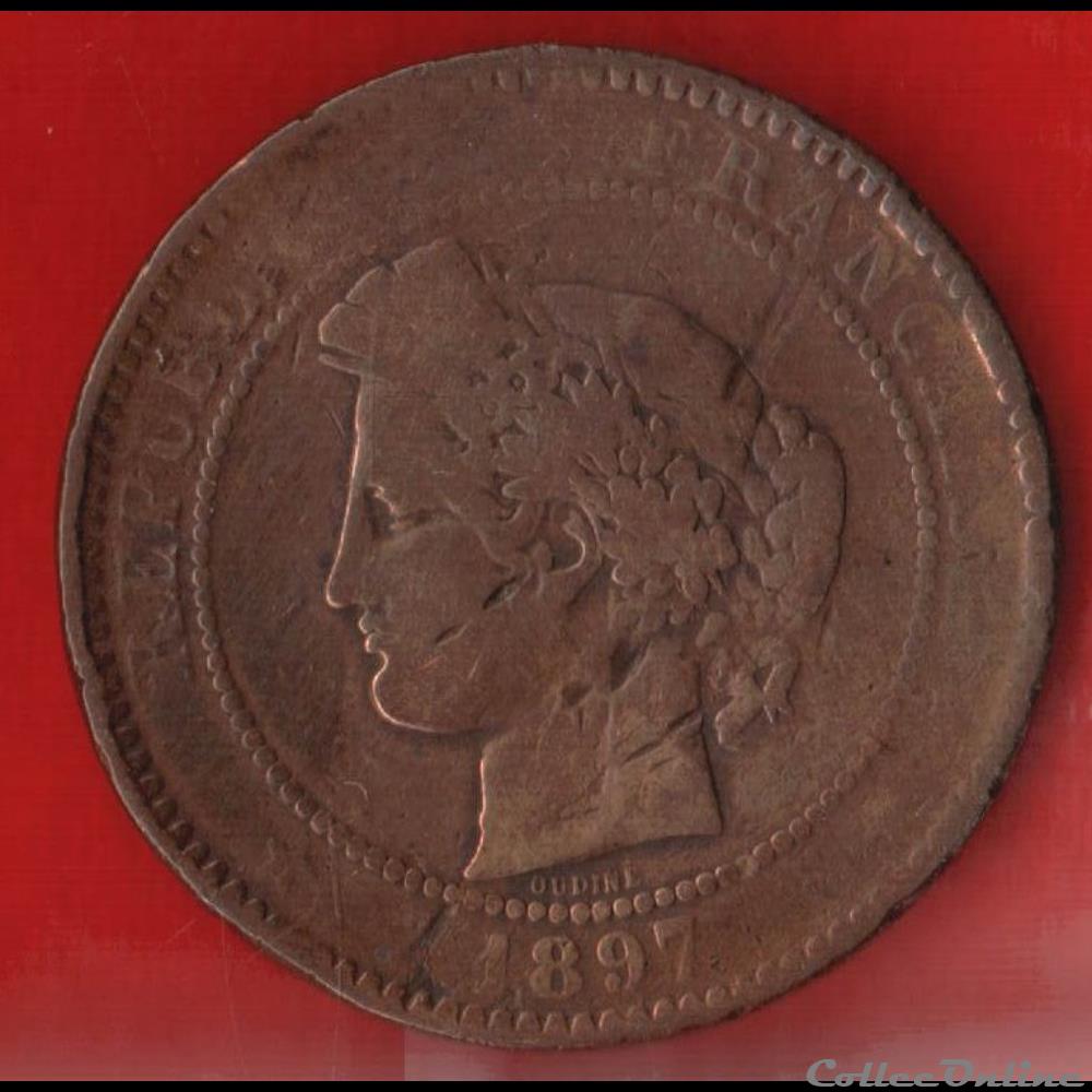 monnaies monde france 10 centimes ceres 1897 paris