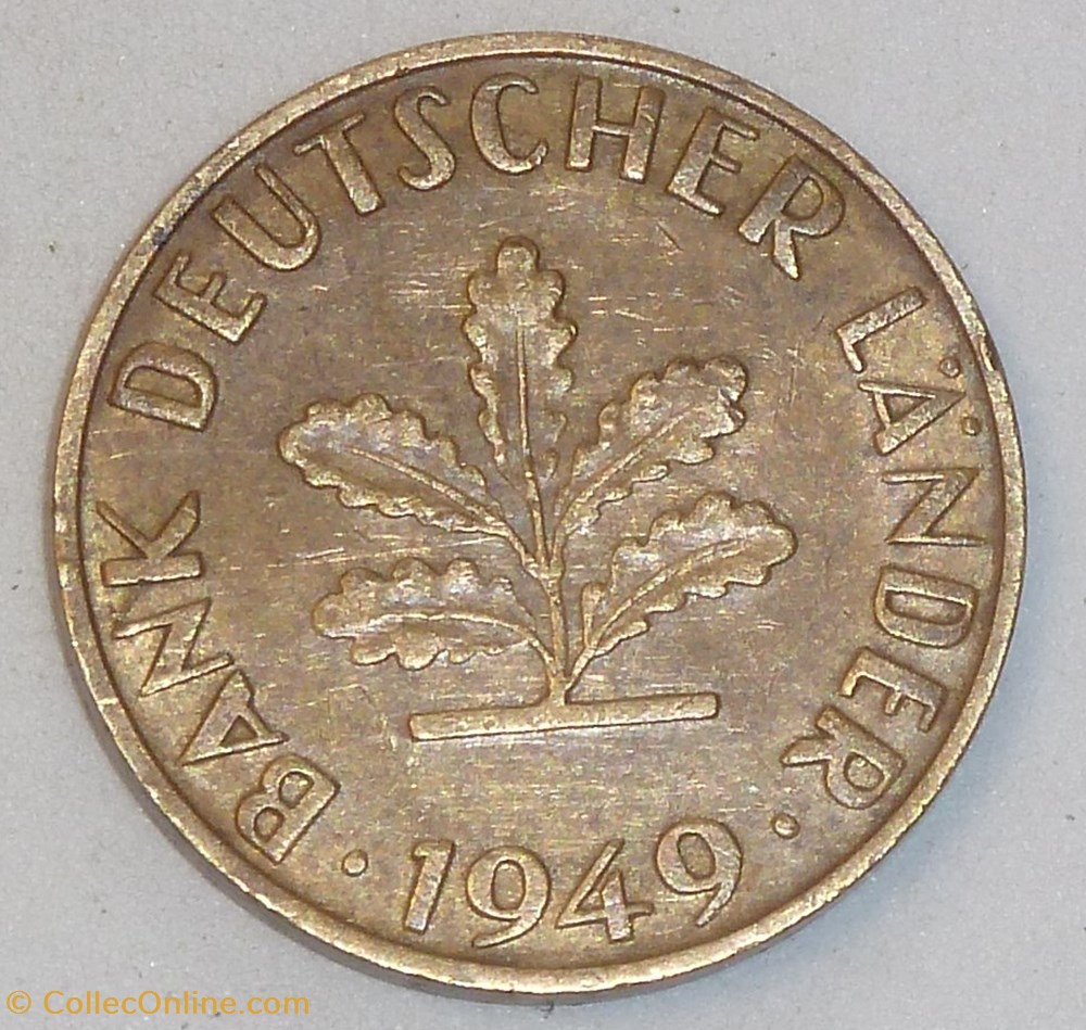 10 Pfennig - 1949 F monnaies monde allemagne 10 pfennig 1949 f