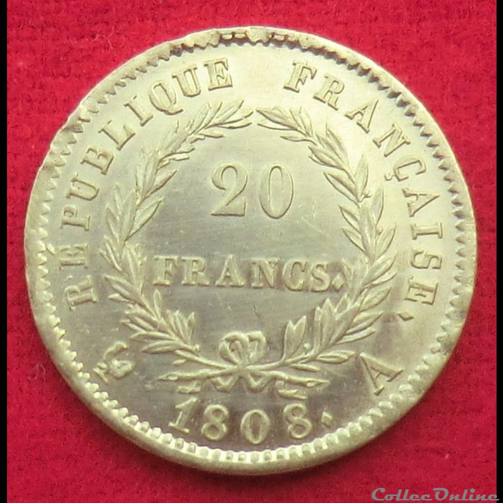 20 Francs or - 1808 - Paris monnaies monde france 20 francs or 1808 paris